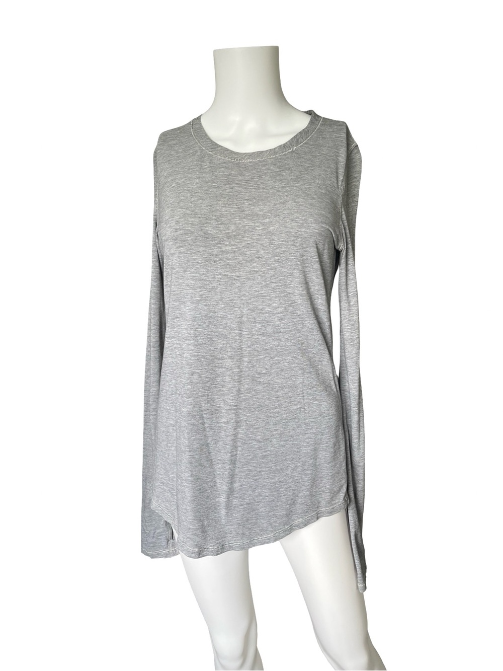 Lululemon Gray Long Sleeve Athletic T-shirt Soft Knit Neutral Casual Gym Womens
